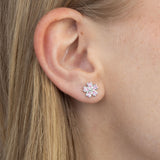 Tuerca, Plata 925 bañada en rodio, Zirconia cúbica artificial