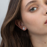 Tuerca, Plata 925 bañada en rodio, Zirconia cúbica artificial