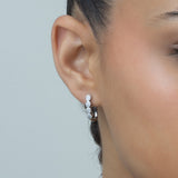 Aros, Plata 925 bañada en rodio, Zirconia cúbica artificial