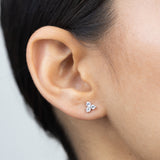 Tuerca, Plata 925 bañada en rodio, Zirconia cúbica artificial