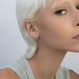 Tuerca, Plata 925 bañada en rodio, Zirconia cúbica artificial