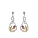 Gotas, Plata 925 bañada en rodio, Zirconia cúbica artificial