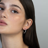 Aros, Plata 925 bañada en rodio, Zirconia cúbica artificial