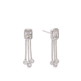 Gotas, Plata 925 bañada en rodio, Zirconia cúbica artificial