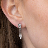 Gotas, Plata 925 bañada en rodio, Zirconia cúbica artificial