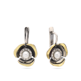 Gotas, Plata 925 con oro 9k, Zirconia cúbica artificial, Perla cultivada