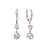 Aros, Plata 925 bañada en rodio, Zirconia cúbica artificial