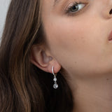 Aros, Plata 925 bañada en rodio, Zirconia cúbica artificial