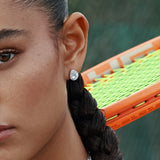 Tuerca, Plata 925 bañada en rodio, Zirconia cúbica artificial