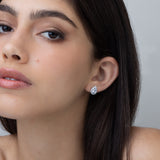 Tuerca, Plata 925 bañada en rodio, Zirconia cúbica artificial