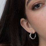 Aros, Plata 925 bañada en rodio, Zirconia cúbica artificial