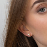 Tuerca, Bañado en oro, Perla Swarovski artificial