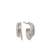 Aros, Plata 925 bañada en rodio, Zirconia cúbica artificial