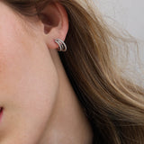 Aros, Plata 925 bañada en rodio, Zirconia cúbica artificial