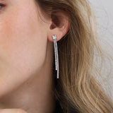 Gotas, Plata 925 bañada en rodio, Zirconia cúbica artificial