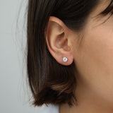 Tuerca, Plata 925 bañada en rodio, Zirconia cúbica artificial