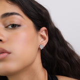 Tuerca, Plata 925 bañada en rodio, Zirconia cúbica artificial