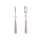 Gotas, Plata 925 bañada en rodio, Zirconia cúbica artificial