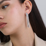 Gotas, Plata 925 bañada en rodio, Zirconia cúbica artificial
