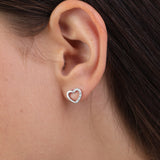 Tuerca, Plata 925 bañada en rodio, Zirconia cúbica artificial