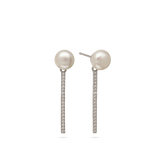 Gotas, Plata 925 bañada en rodio, Zirconia cúbica artificial, Perla cultivada