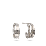Aros, Plata 925 bañada en rodio, Zirconia cúbica artificial