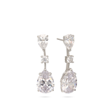 Gotas, Plata 925 bañada en rodio, Zirconia cúbica artificial