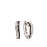 Aros, Plata 925 bañada en rodio, Zirconia cúbica artificial