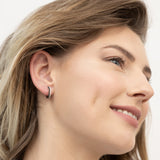 Aros, Plata 925 bañada en rodio, Zirconia cúbica artificial