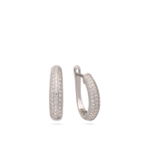 Aros, Plata 925 bañada en rodio, Zirconia cúbica artificial