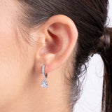 Aros, Plata 925 bañada en rodio, Zirconia cúbica artificial