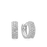 Aros, Plata 925 bañada en rodio, Zirconia cúbica artificial