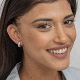 Aros, Plata 925 bañada en rodio, Zirconia cúbica artificial