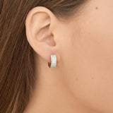 Aros, Plata 925 bañada en rodio, Zirconia cúbica artificial