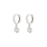 Aros, Plata 925 bañada en rodio, Zirconia cúbica artificial