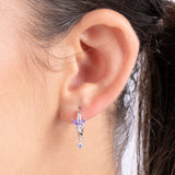 Aros, Plata 925 bañada en rodio, Zirconia cúbica artificial