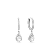 Aros, Plata 925 bañada en rodio, Zirconia cúbica artificial
