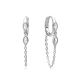 Aros, Plata 925 bañada en rodio, Zirconia cúbica artificial