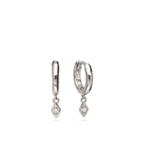 Aros, Plata 925 bañada en rodio, Zirconia cúbica artificial