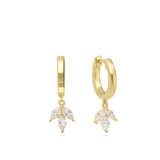 Gotas, Bañado en oro, Zirconia cúbica artificial