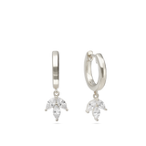 Gotas, Plata 925 bañada en rodio, Zirconia cúbica artificial