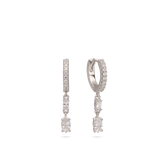 Gotas, Plata 925 bañada en rodio, Zirconia cúbica artificial