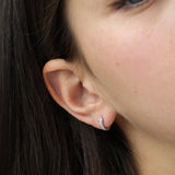 Aros, Plata 925 bañada en rodio, Zirconia cúbica artificial