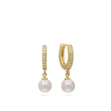 Gotas, Bañado en oro, Zirconia cúbica artificial, Perla Swarovski artificial