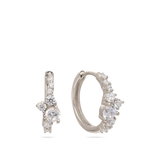 Aros, Plata 925 bañada en rodio, Zirconia cúbica artificial