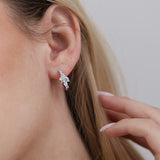 Aros, Plata 925 bañada en rodio, Zirconia cúbica artificial