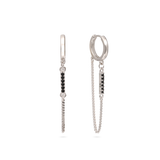 Aros, Plata 925 bañada en rodio, Zirconia cúbica artificial