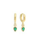 Gotas, Bañado en oro, Zirconia cúbica artificial