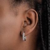 Aros, Plata 925 bañada en rodio, Zirconia cúbica artificial