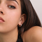 Aros, Plata 925 bañada en rodio, Zirconia cúbica artificial